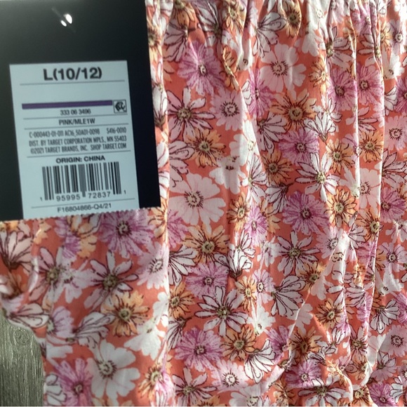 Art Class Floral Pull On Skirt Girls Size Large 10-12 Pink Elastic Waist - Picture 8 of 16